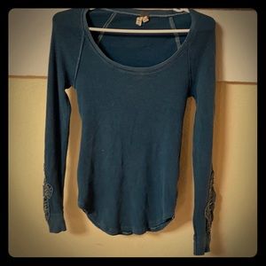 Long-sleeve waffle tee